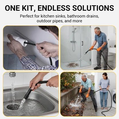 Triple-Layer Burst-Proof Hose – Stainless Steel & PVC, Universal Connector for Heavy-Duty Cleaning