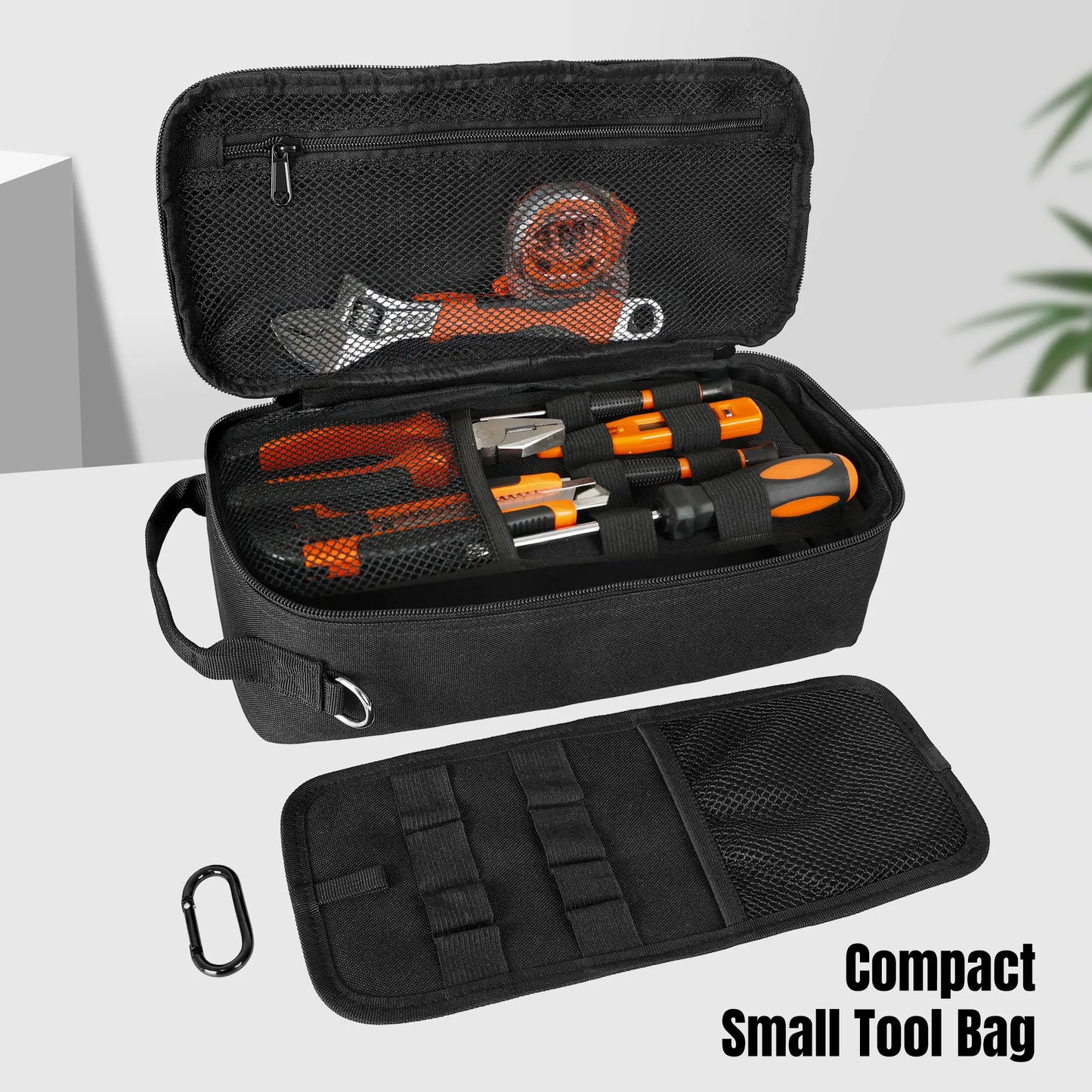 Portable Tool Bag, Heavy Duty Tool Pouch Bag with Shoulder Strap (Tools not Included)