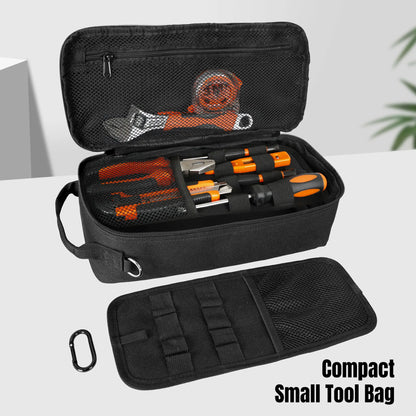 Portable Tool Bag, Heavy Duty Tool Pouch Bag with Shoulder Strap (Tools not Included)