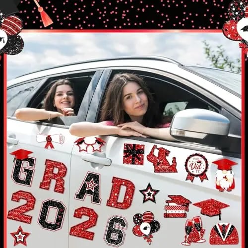 🎓2026 Grad Magnets – 30Pc Set for Celebration Decor🧲(Cars, Fridges & More)