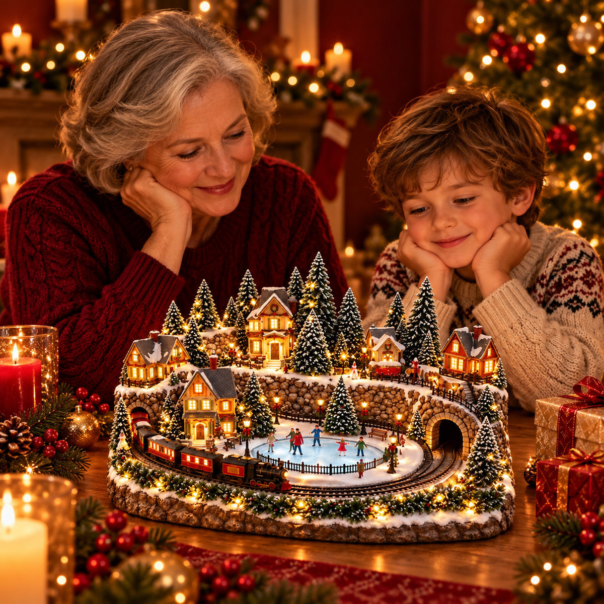 🚞Magical Christmas Train & Skating Rink – Bring Holiday Magic Home! ✨