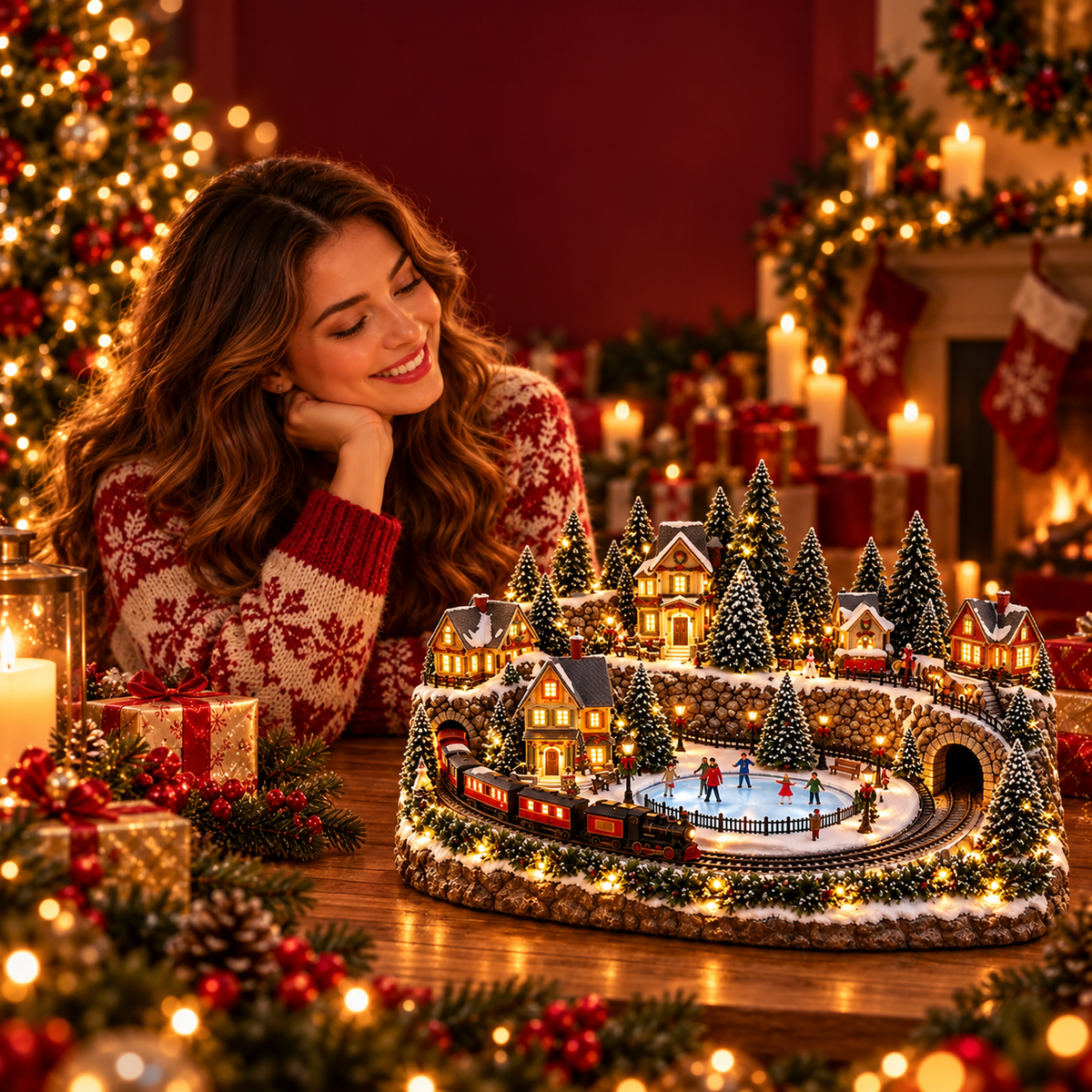 🚞Magical Christmas Train & Skating Rink – Bring Holiday Magic Home! ✨