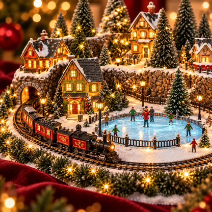 🚞Magical Christmas Train & Skating Rink – Bring Holiday Magic Home! ✨