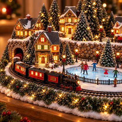 🚞Magical Christmas Train & Skating Rink – Bring Holiday Magic Home! ✨
