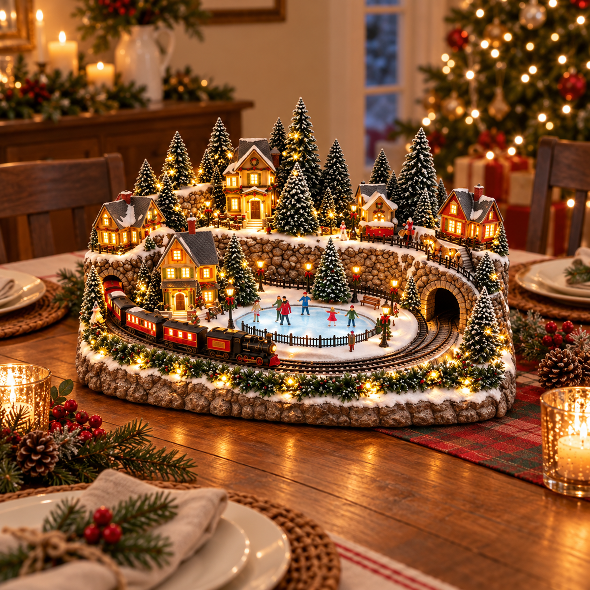 🚞Magical Christmas Train & Skating Rink – Bring Holiday Magic Home! ✨