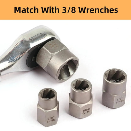 14Pc Impact Bolt & Nut Extractor Set – Stripped Lug & Rounded Bolt Remover for Damaged, Frozen Fasteners