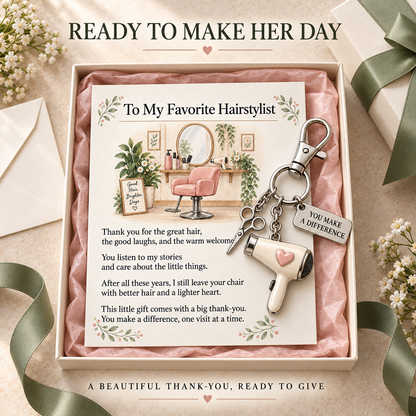 ✨ The 'You Make a Difference' Appreciation Gift Set – Keychain & Greeting Card ✨