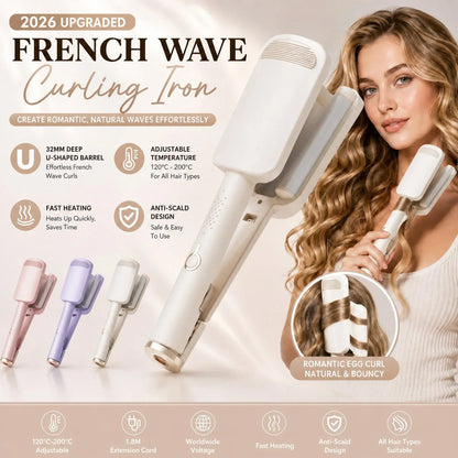 ✨ 💈 LIMITED-TIME ! 💐 Wavy Curling Iron – Salon shine & heat protection