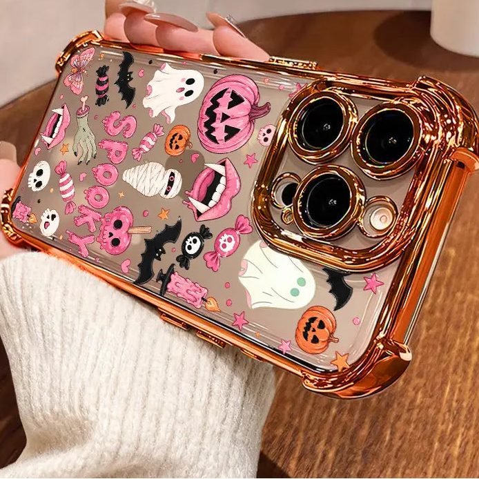 🎃TYIIMAX™ Halloween Candy Ghost Phone Case – Cute Pumpkin & Ghost Design, Shockproof Magnetic Case