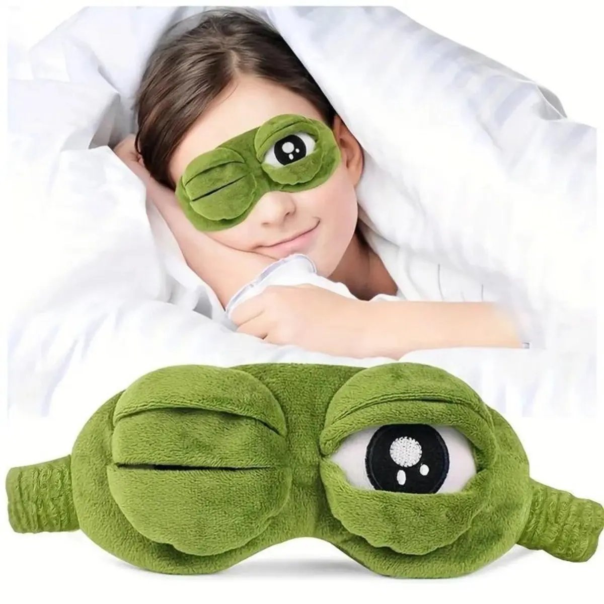 3D Cute Frog Sleep Eye Mask | Soft Plush & Cotton for Travel & Stress Relief