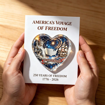 🇺🇸 America's Voyage of Freedom 250th Anniversary Heart Keepsake