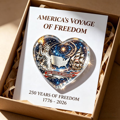 🇺🇸 America's Voyage of Freedom 250th Anniversary Heart Keepsake