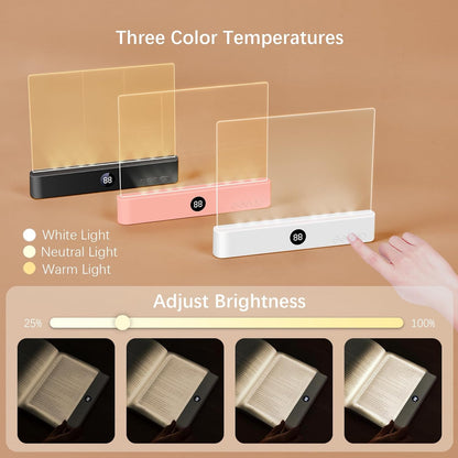 Rechargeable Flat LED Book Light 🌟 3 Colors Timer Perfect Night Reading