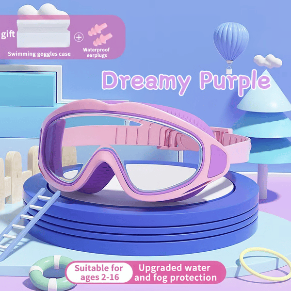 🏊‍♂️ ✨HD Children's Large Frame Waterproof and Anti-fog Swimming Goggles