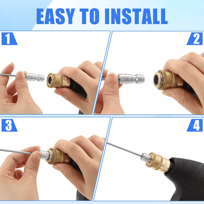 4-Pack High Pressure Washer Nozzle Kit for Washing Machine & AC Cleaning