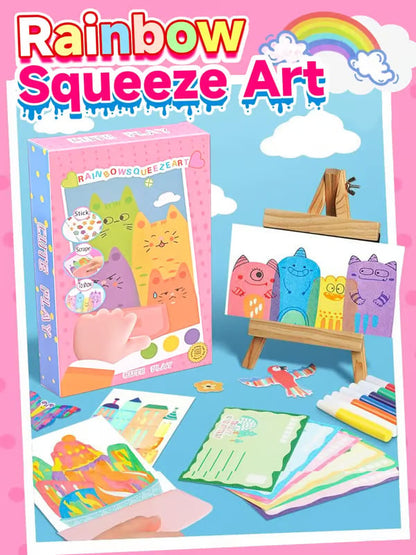 🌈Rainbow Squeeze Art Kit: The Most Satisfying DIY Scrape Art Set for Kids! ✨