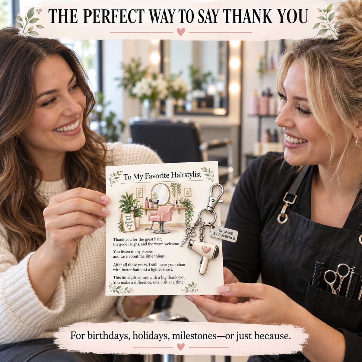 ✨ The 'You Make a Difference' Appreciation Gift Set – Keychain & Greeting Card ✨