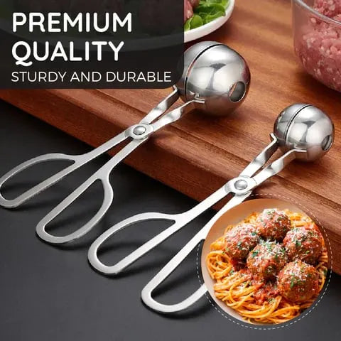 Stainless Steel Meatball Maker – 304 Food-Grade Steel, Non-Stick Smooth Surface & One-Press Design – Perfect Meatballs in Seconds ✨