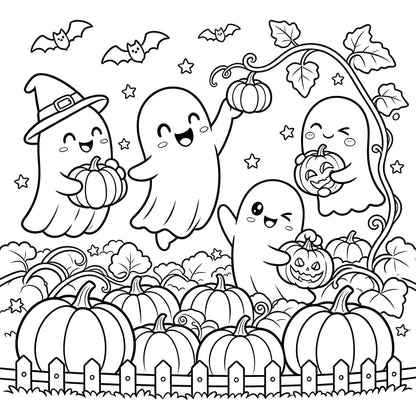 👻🎨Spooky & Cute Bold and Easy Coloring Book – A Whimsical Halloween Adventure (✨Hardcover)