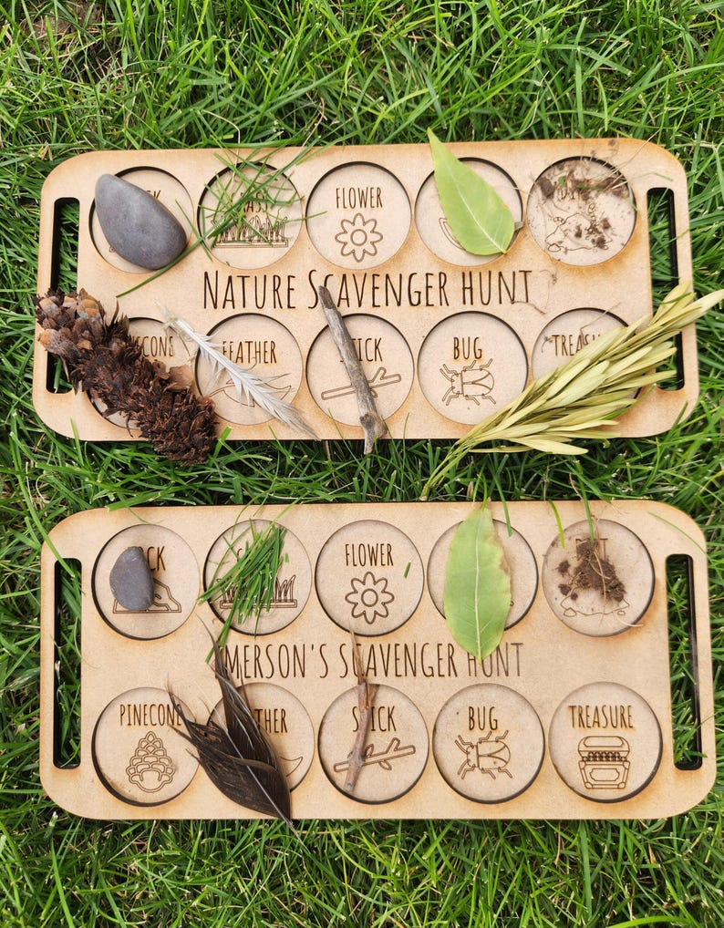Wooden Bug Scavenger Hunt Board – Outdoor Nature Adventure for Kids