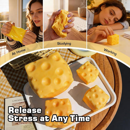 Slow Rise Squishy Cheese Block – Ultra Soft Stress Relief Fidget Toy