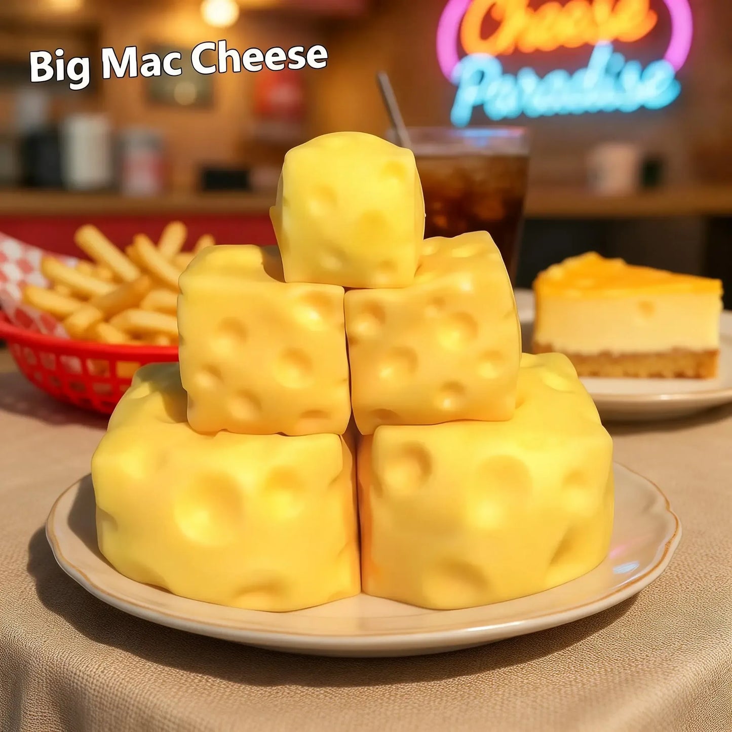 Slow Rise Squishy Cheese Block – Ultra Soft Stress Relief Fidget Toy