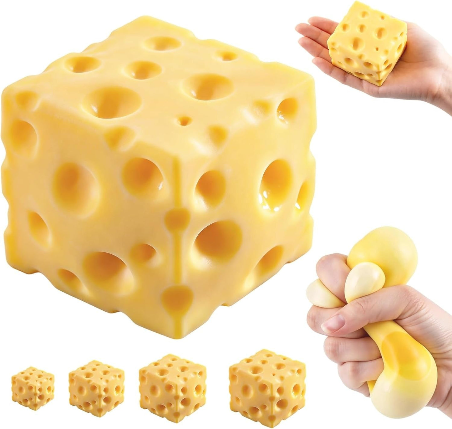 Slow Rise Squishy Cheese Block – Ultra Soft Stress Relief Fidget Toy