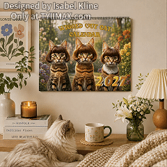 2027 Wigged Out Cat Calendar | Funny Cat Wall Calendar | 12-Month Gift for Cat Lovers