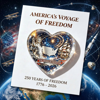 🇺🇸 America's Voyage of Freedom 250th Anniversary Heart Keepsake