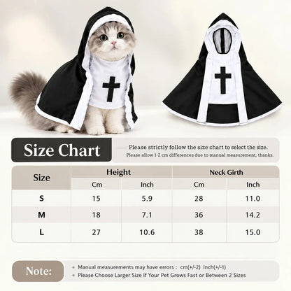Pet Nun Costume – Funny Halloween Outfit for Dogs & Cats