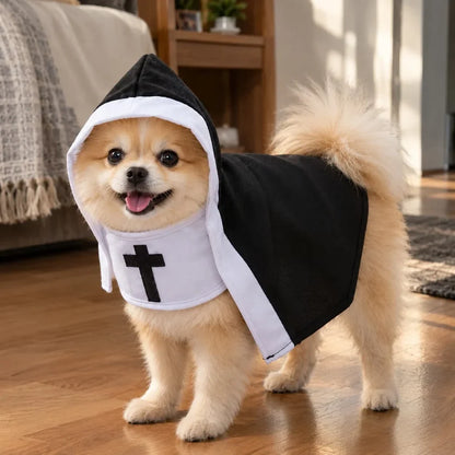 Pet Nun Costume – Funny Halloween Outfit for Dogs & Cats