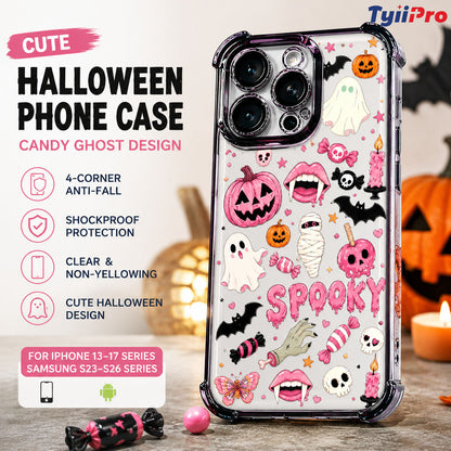 🎃TYIIMAX™ Halloween Candy Ghost Phone Case – Cute Pumpkin & Ghost Design, Shockproof Magnetic Case