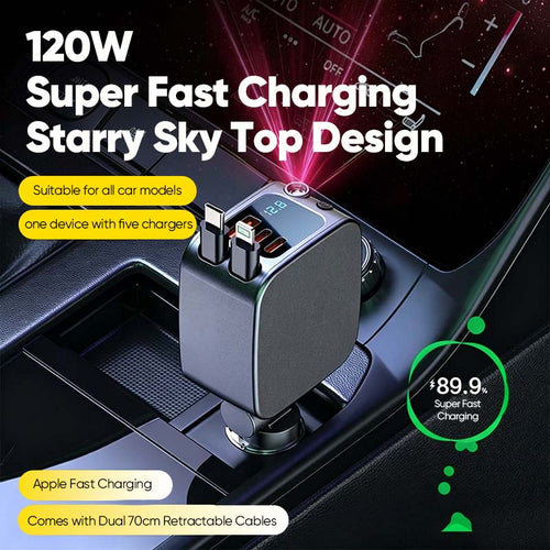 Multi-functional Universal Retractable Super-Fast Car Charger