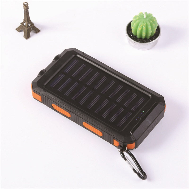 🔦 Portable Solar Power Bank – Solar Charging, Dual LED Lights, Outdoor Ready ✨