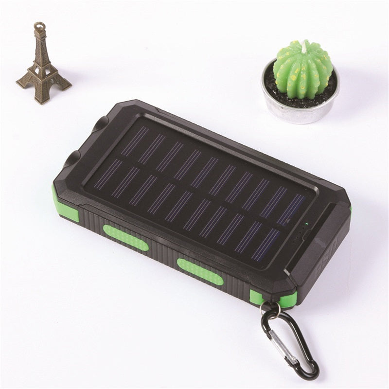 🔦 Portable Solar Power Bank – Solar Charging, Dual LED Lights, Outdoor Ready ✨