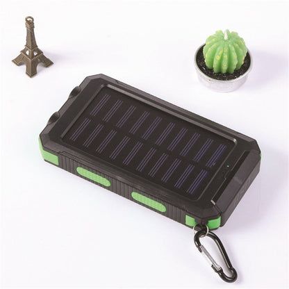 🔦 Portable Solar Power Bank – Solar Charging, Dual LED Lights, Outdoor Ready ✨