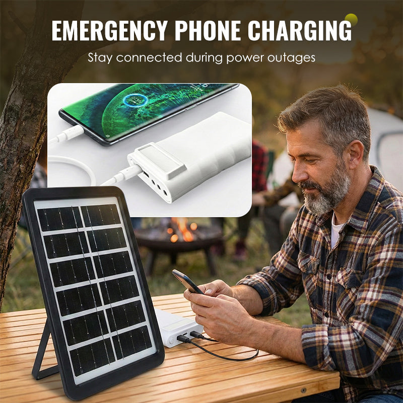Solar Powered LED Lighting System with 3 Bulbs