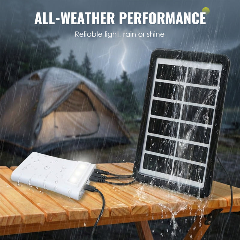 Solar Powered LED Lighting System with 3 Bulbs