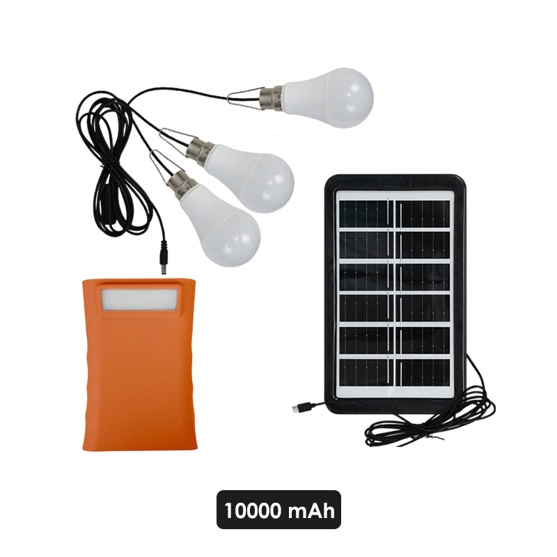 Solar Powered LED Lighting System with 3 Bulbs