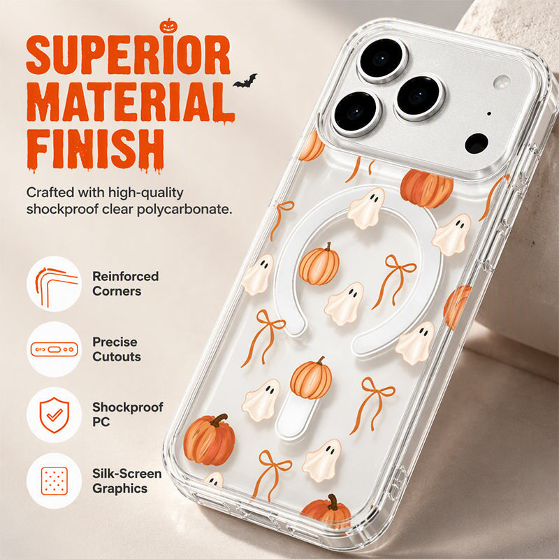 🎃TYIIMAX™ Halloween Candy Ghost Phone Case – Cute Pumpkin & Ghost Design, Shockproof Magnetic Case