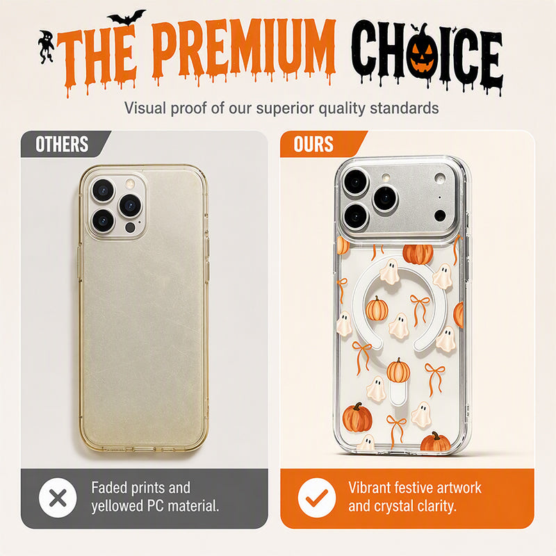 🎃TYIIMAX™ Halloween Candy Ghost Phone Case – Cute Pumpkin & Ghost Design, Shockproof Magnetic Case