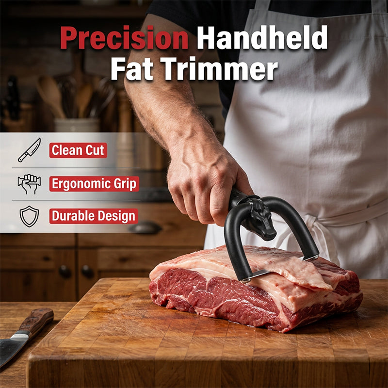 🥩🔪Handheld Fat Trimmer for Beef & Pork – U-shaped curved holder targets surface fat without wasting lean meat. Stainless steel blade, ergonomic grip – prep like a pro! 🧑‍🍳✨
