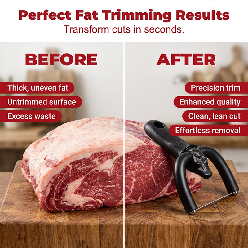 🥩🔪Handheld Fat Trimmer for Beef & Pork – U-shaped curved holder targets surface fat without wasting lean meat. Stainless steel blade, ergonomic grip – prep like a pro! 🧑‍🍳✨