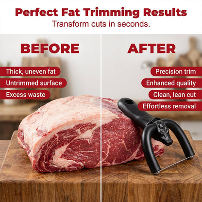 🥩🔪Handheld Fat Trimmer for Beef & Pork – U-shaped curved holder targets surface fat without wasting lean meat. Stainless steel blade, ergonomic grip – prep like a pro! 🧑‍🍳✨