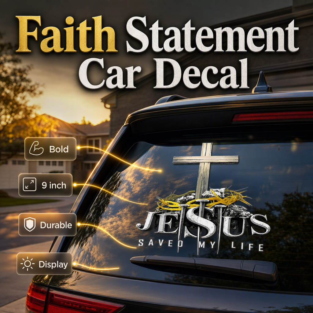 Waterproof Christian Cross Car Vinyl Sticker(2PCS)