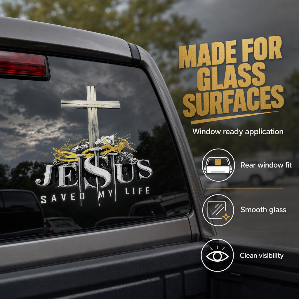Waterproof Christian Cross Car Vinyl Sticker(2PCS)