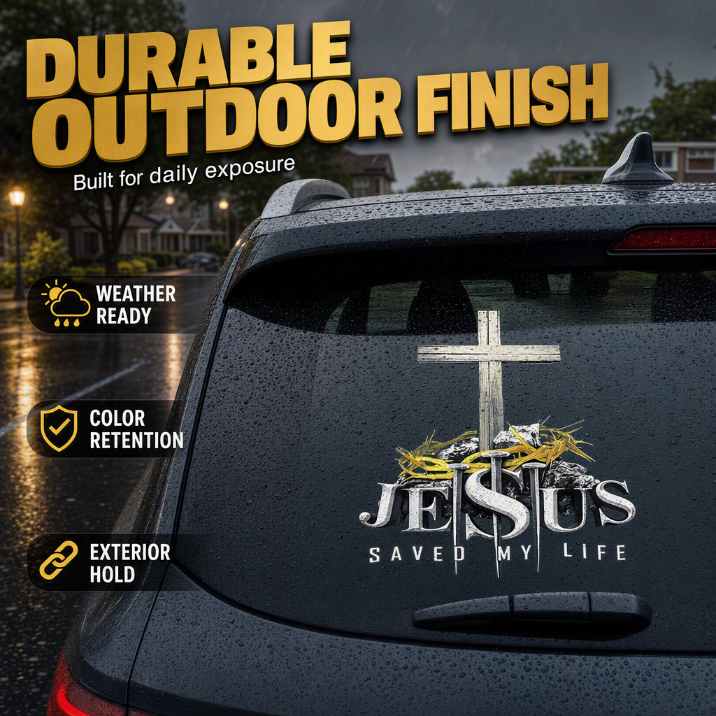 Waterproof Christian Cross Car Vinyl Sticker(2PCS)
