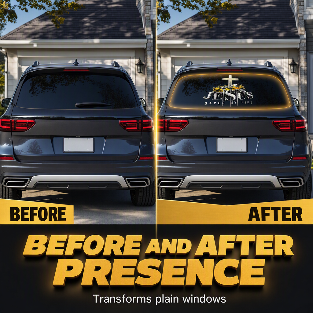 Waterproof Christian Cross Car Vinyl Sticker(2PCS)