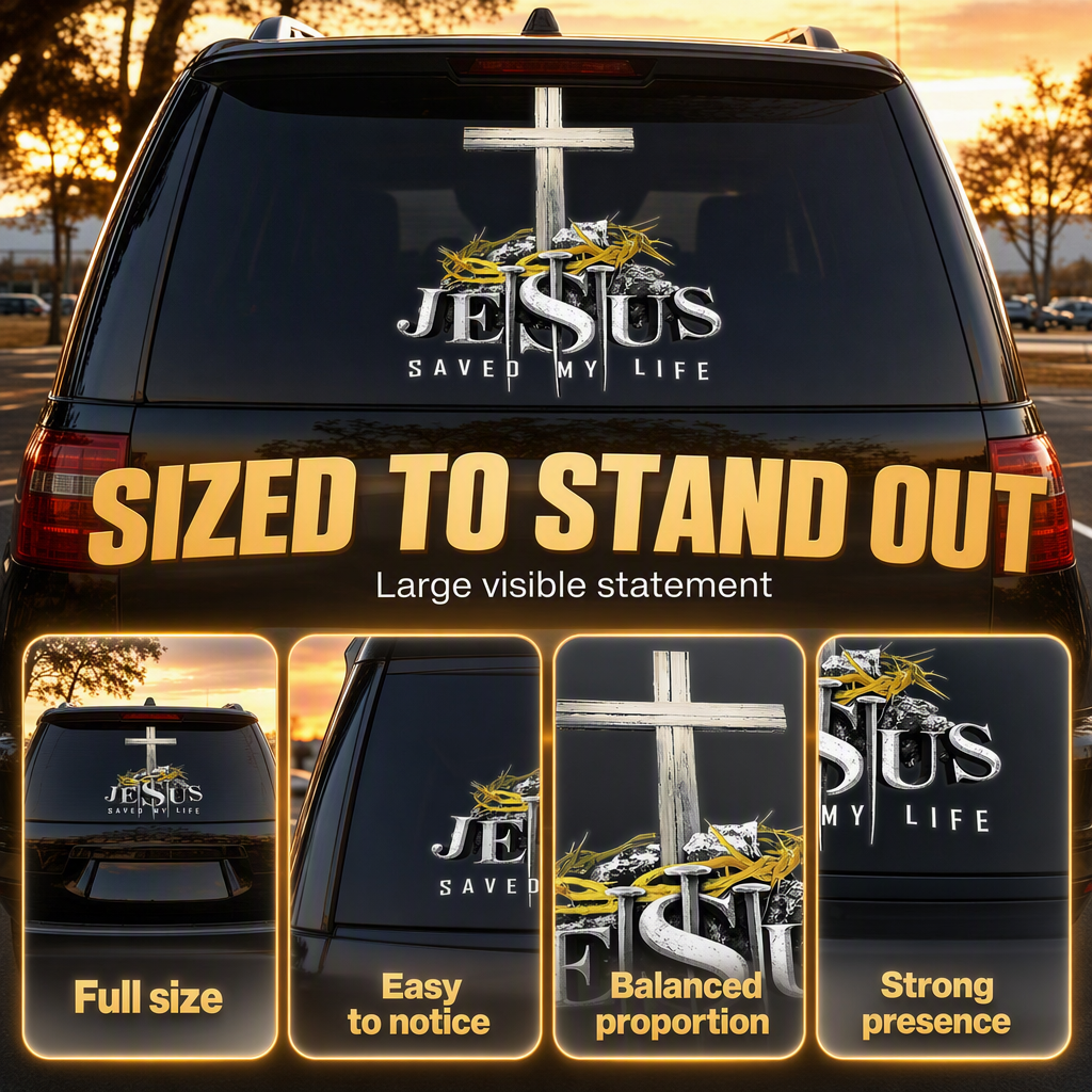Waterproof Christian Cross Car Vinyl Sticker(2PCS)