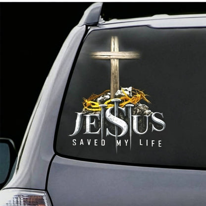 Waterproof Christian Cross Car Vinyl Sticker(2PCS)